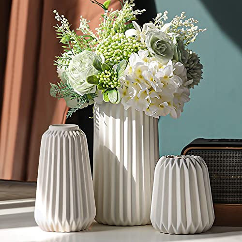 Florero Blanco de Cerámica Diseño Nórdico Minimalista para Decoración
