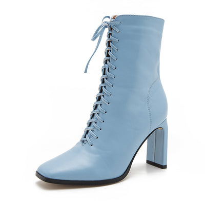 Botas de Tacón con Cordones Frontales - Estilo Europeo y Americano para Mujer - Image 16