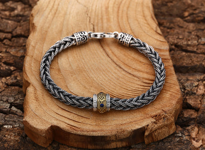 Pulsera de Plata 925 Tejida a Mano Estilo Retro - Image 8