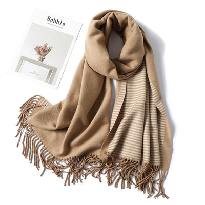 Chal de Cachemira Rayado para Mujer - Elegancia y Calidez en Invierno - Image 10