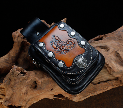 Bolsa de Cintura de Cuero para Hombre - Riñonera Deportiva Multifuncional - Image 9