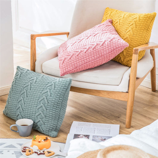 Funda de almohada gruesa tejida en lana - Image 3