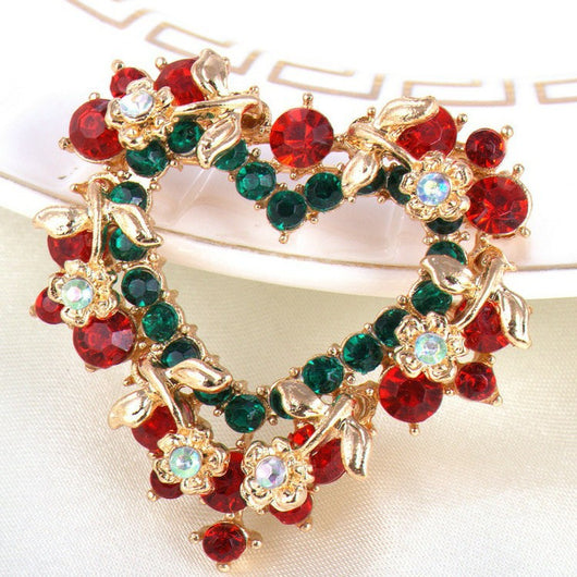 Broche Floral Diamante Amor Navideño - Image 4
