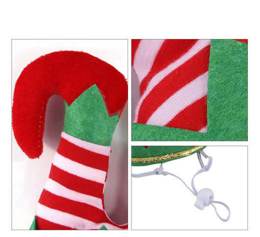 Gorro Navideño Payaso a Rayas para Mascotas - Adorno Divertido para Perros - Image 8