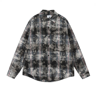 Camisa Cuadros Estilo Retro Americano con Estampado Vintage - Image 22