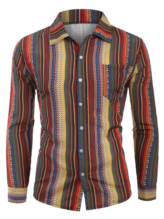 Camisa de Manga Larga con Estampado Digital - Casual y Versátil - Image 2