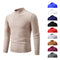 Suéter Cuello Redondo Hombre Invierno Ajustado Color Sólido