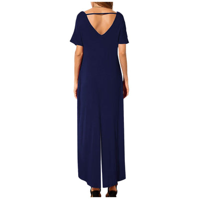 Mono Casual de Pierna Ancha y Manga Corta para Mujer - Image 3