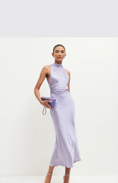 Vestido Acetato Backless Cintura Francesa Ajustado - Image 5