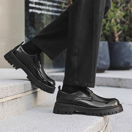 Zapatos Casuales de Cuero con Suela Elevada para Hombre - Image 4
