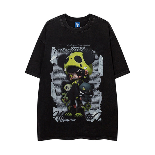 Camiseta Estampada Cartoon Depresivo para Hombre