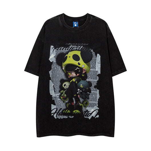 Camiseta Estampada Cartoon Depresivo para Hombre