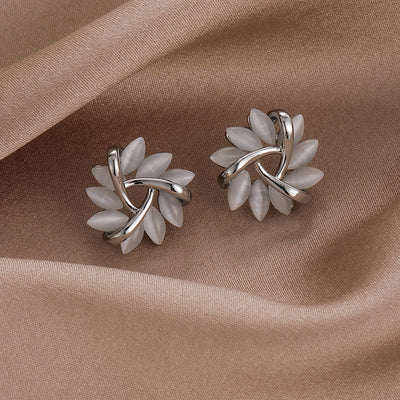 Aretes de Plata S925 Triángulo Geométrico con Ópalo para Mujer - Image 6