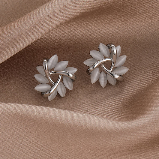 Aretes de Plata S925 Triángulo Geométrico con Ópalo para Mujer - Image 6