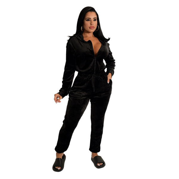 Jumpsuit Largo de Terciopelo Suelto para Mujer - Image 7