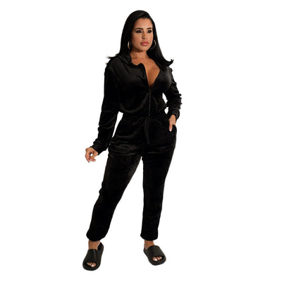 Jumpsuit Largo de Terciopelo Suelto para Mujer - Image 7