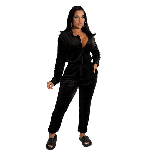 Jumpsuit Largo de Terciopelo Suelto para Mujer - Image 7