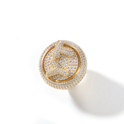 Anillo Hip Hop Giratorio con Letras DIY y Zircones - Image 4