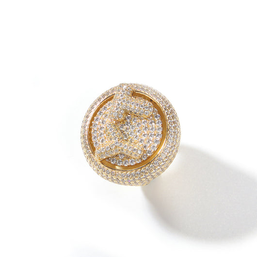 Anillo Hip Hop Giratorio con Letras DIY y Zircones - Image 4