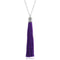 Colorful ethnic Estilo necklace Plateado Morado