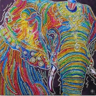 Pintura de Diamantes Elefante Indio Forma Especial - Image 6