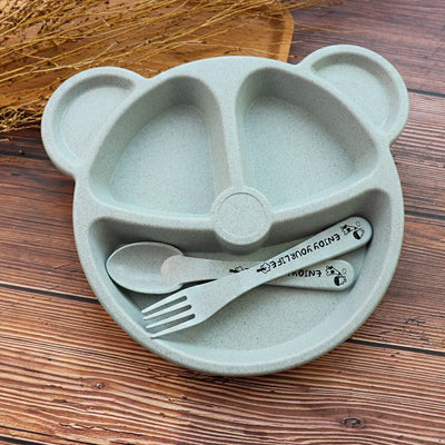 Juego de Plato, Cuchara y Tenedor para Bebé - Vajilla Infantil Panda - Image 3