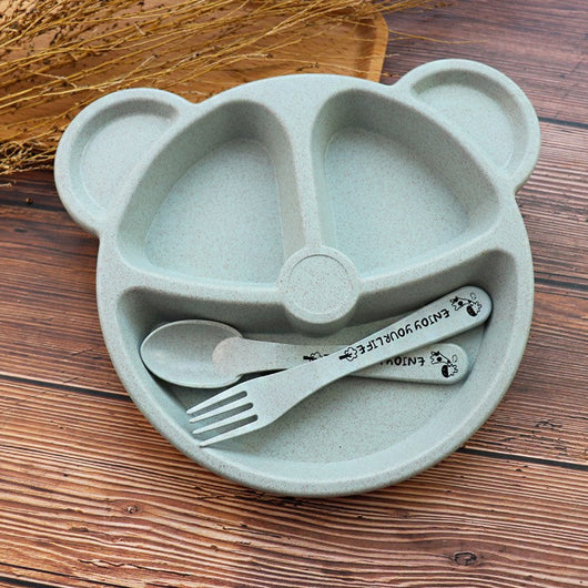 Juego de Plato, Cuchara y Tenedor para Bebé - Vajilla Infantil Panda - Image 3