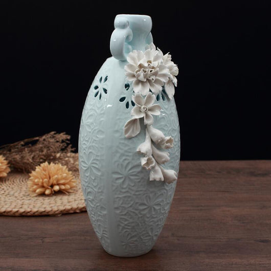 Jarrón Ornamental de Cerámica Artesanal para Arreglos Florales - Image 5