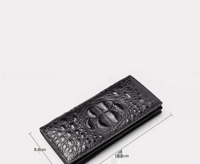 Billetera Larga de Cuero de Cocodrilo y Cuero Vacuno para Hombre - Múltiples Tarjetas - Image 7