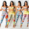 Pantalones Ajustados Estampados Sexy de Dos Piezas