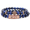 Pulsera de Tubo Curvo con Ojo de Tigre Azul y Micro Incrustaciones de Circón 10mm