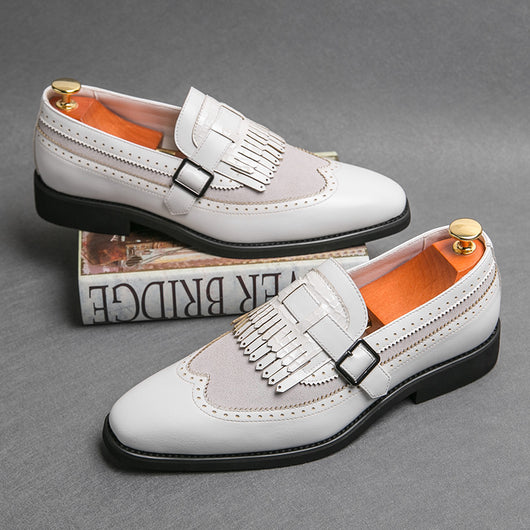 Zapatos Casuales Grandes Talla Extra con Punta Aguda y Flecos Modernos - Image 4