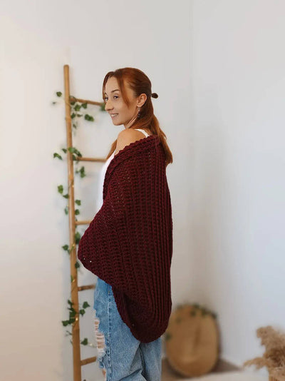 Suéter Abrigo Holgado para Mujer con Capa - Image 15