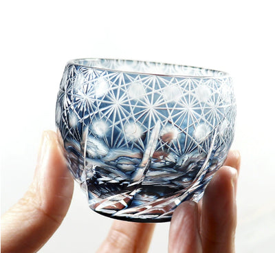 Juego de Copas de Cristal Edo Kiriko Coloreado - Image 6