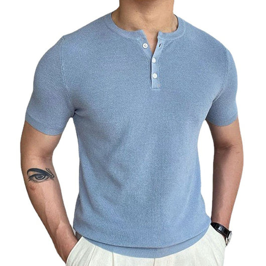 Camiseta de Lana Cuello Redondo Manga Corta para Hombre - Image 5