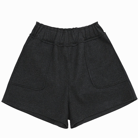 Pantalones Anchos de Lana Coreanos Cintura Alta Efecto Reductor