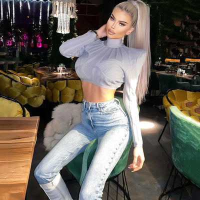 Blusa Larga Transpirable de Hombro Caído para Mujer