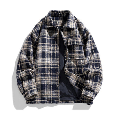 Camisa Casual a Cuadros Estilo Retro Americano para Hombre - Image 13