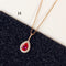 Corrente de clavícula feminina Diamond Red Ruby Pingente simples e Rose Red Short Wild H