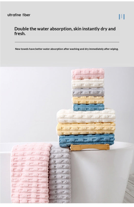 Toalla Facial Extragrande de Terciopelo Coral - Absorbente y Suave - Image 28