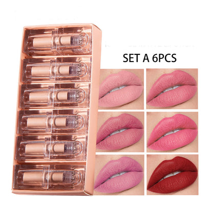 Set de Labiales Mate Tubo Cristal Cuadrado