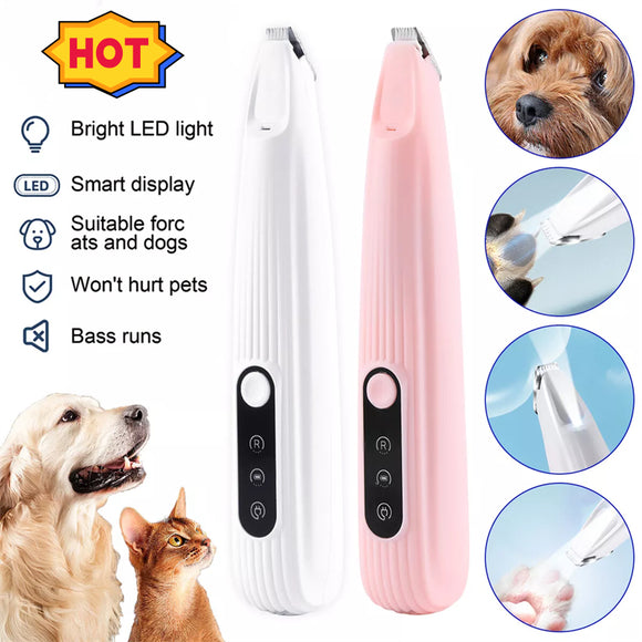 Cortadora Eléctrica LED para Patas de Mascotas - Cortapelo Profesional para Perros y Gatos
