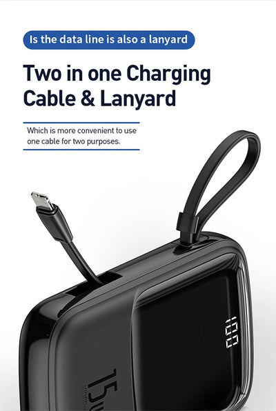 Banco de Energía Portátil con Pantalla Digital - Carga Rápida 3A USB-C para iPhone y Android - Image 8