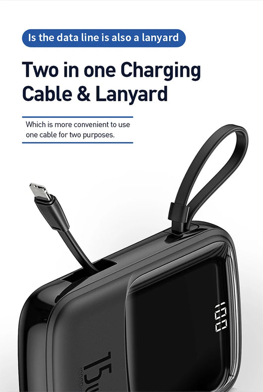 Banco de Energía Portátil con Pantalla Digital - Carga Rápida 3A USB-C para iPhone y Android - Image 8