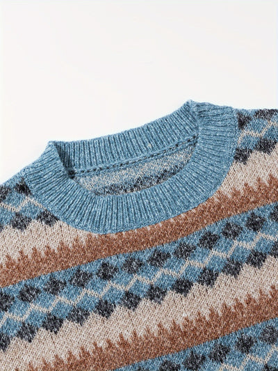 Suéter Cuello Redondo Grueso para Hombre con Diseño Estampado y Corte Relajado - Image 19