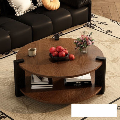Mesa de Centro Circular en Nogal Negro - Diseño Clásico Madera Maciza - Image 17