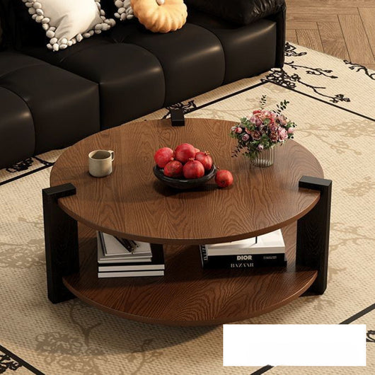 Mesa de Centro Circular en Nogal Negro - Diseño Clásico Madera Maciza - Image 17