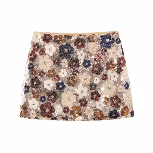 Falda Hot Girl con Lentejuelas y Bordados Pesados - Image 7
