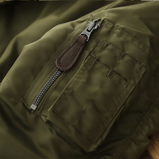Chamarra Retro para Hombre con Cuello de Pelaje Grueso - Image 4