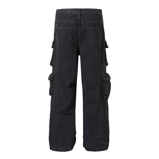 Pantalón Cargo Denim Lavado Industrial con Múltiples Bolsillos - Image 5